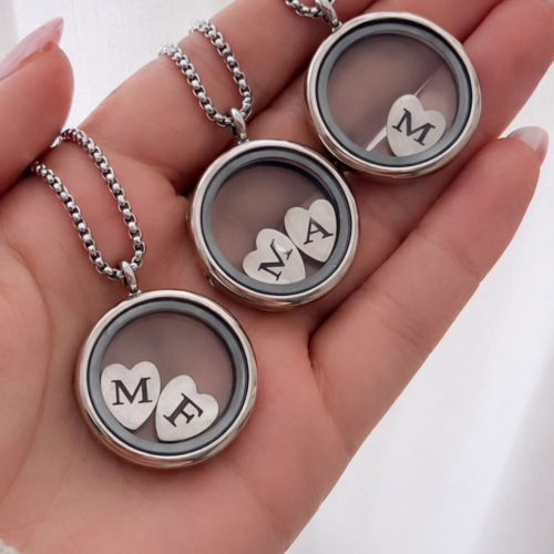 گردنبند لاکت شیشه ای و شفاف